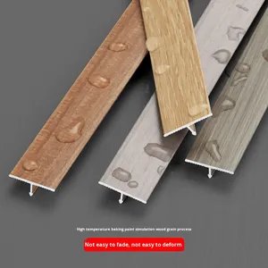 Tira de umbral en forma de T de diseño moderno, tira de borde de grano de madera de aleación de aluminio para piso y azulejo, costura plana incrustada para sala de estar - Product Image 4