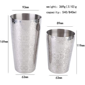 Coctelera Boston de Acero Inoxidable RTS 28/18oz, con Patrón Grabado, Herramientas Metálicas para Coctelería, para Bartender, Gran Venta - Product Image 6