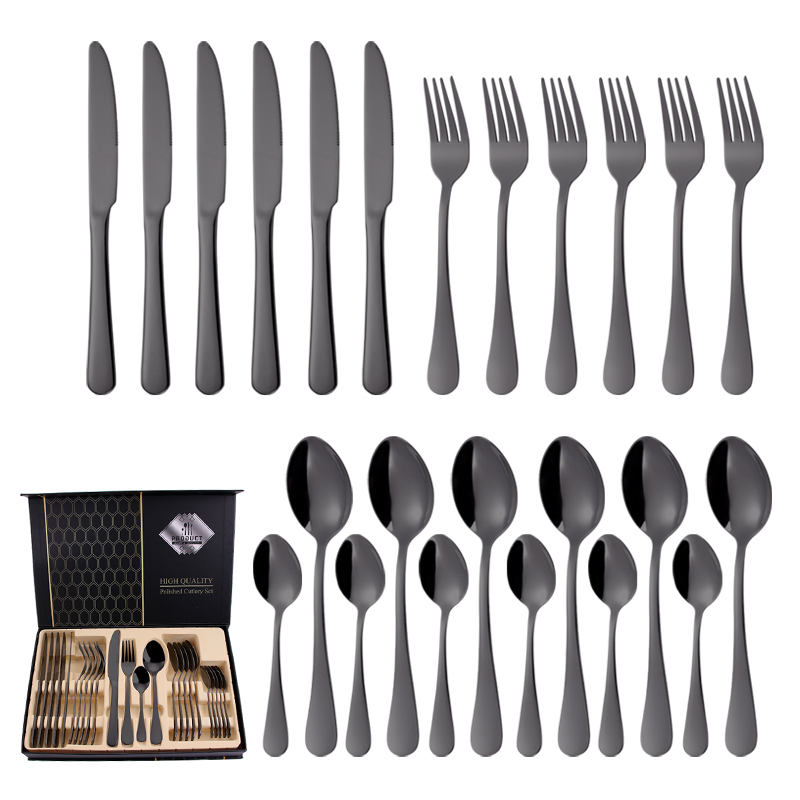 24pcs black set
