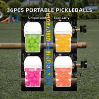 JXD YP68 Balles de pickleball d'entraînement portables pour adultes, 36 pièces, 74 mm, 40 trous, TPE durable, USAPA 26g, seau de rangement