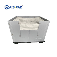 Conteneur de transport en plastique pliable robuste de 1350x1150mm, grande boîte à palettes pliable, empilable, pour expédition en vrac