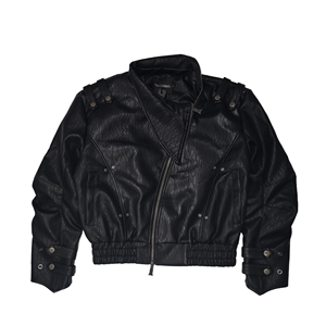 جاكيت رجالي شتوي منفوخ من الجلد، مقاوم للماء والرياح، بسحاب مائل وياقة قائمة وأكمام منحنية، قابل للتخصيص - Product Image 3