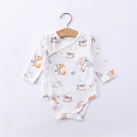 Jumpsuit bayi katun, jumpsuit lengan panjang kasual untuk bayi baru lahir, ukuran penutup kancing 12-18 bulan, Model baru musim gugur 100%