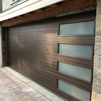 Porte de garage sectionnelle en aluminium en gros avec verre trempé de 8 mm, porte de garage moderne en acier galvanisé pour villa, conception gratuite en option