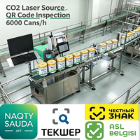 Code QR et DataMatrix conformes aux normes GS1, codeur laser |   Machine de marquage en ligne alimentée par l'IA avec EZCAD pour la ligne de production de boîtes laitières