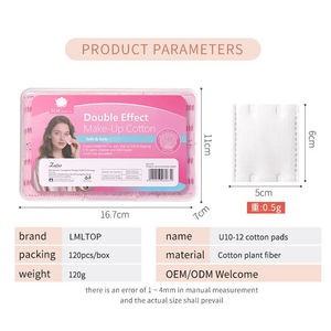 LMLTOP UUKKG 120 pièces 100 pièces Tampons de <span class=keywords><strong>coton</strong></span> cosmétiques carrés colorés pour sandwichs, démaquillant, 3 couches, tampons de <span class=keywords><strong>coton</strong></span> absorbants U10-U12 - Product Image 5