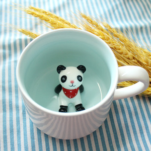 Cốc 3D phim hoạt hình mèo con chó động vật bên trong Cốc gốm - Product Image 3