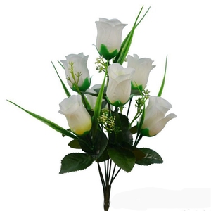 Ramo de <span class=keywords><strong>Flores</strong></span> Artificiales al por Mayor, Rosas Pequeñas de Seda, Decoración para el Hogar, Dormitorio y Fiestas - Product Image 5