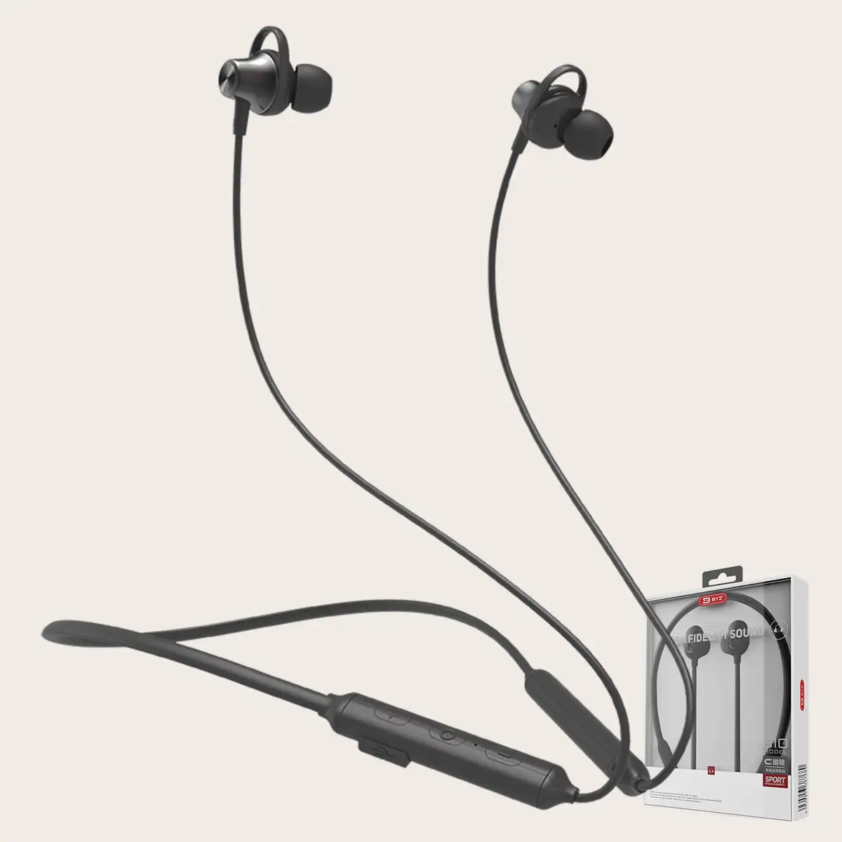 BYZ B10 Custom הטוב ביותר מוכרים HiFi צליל מתכת Earhook Wireless ספורט Bluetooth Neckband אוזניות