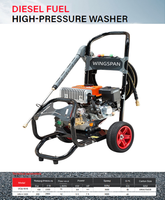 Nettoyeur haute pression portable diesel 7,5 CV 200 bars/2900 PSI 5,5 kW pour nettoyage à l'eau froide des métaux, débit de 12 L/min, idéal pour l'optique et les voitures