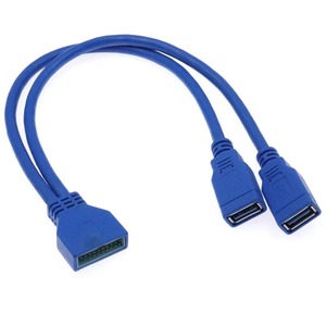 Cable USB 3.0 de 10 cm con Núcleo de Cobre y Aislamiento de PVC para Computadora de Escritorio, Conector de 20 Pines a 2 USB Macho y Hembra - Product Image 3