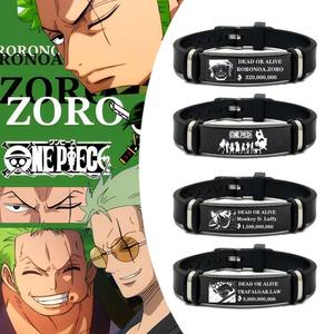 Anime One Piece Bracelet Luffy Zoro Law Sanji Bounty Wanted Circular Bangle Halloween <span class=keywords><strong>Homme</strong></span> Femme Cosplay Prop Accessoire Cadeaux - Product Image 1