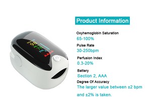Moniteur de saturation en oxygène sanguin numérique portable avec affichage LED, <span class=keywords><strong>mesure</strong></span> du rythme cardiaque, graphique de la fréquence cardiaque, alimentation électrique - Product Image 4