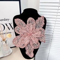 Haute qualité paillettes perles tridimensionnelles dentelle fleurs patchs pour robe robe de mariée accessoires corsage Applique
