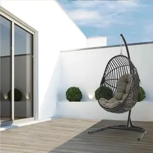 Heiße Verkäufe Indoor Outdoor Möbel Garten Rattan Korb Hängematte Hänge sessel Terrasse Schaukeln Ei Schaukel mit Ständer zum Verkauf