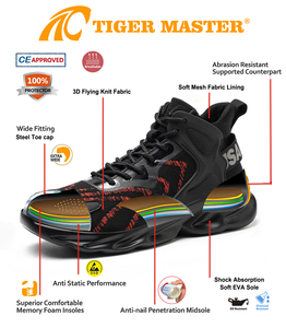 Zapatos <span class=keywords><strong>de</strong></span> Seguridad Deportivos Tiger Master Antideslizantes con Puntera <span class=keywords><strong>de</strong></span> Acero, Resistentes a Pinchazos, Ligeros y Cómodos para Hombre y Mujer con Logotipo - Product Image 6