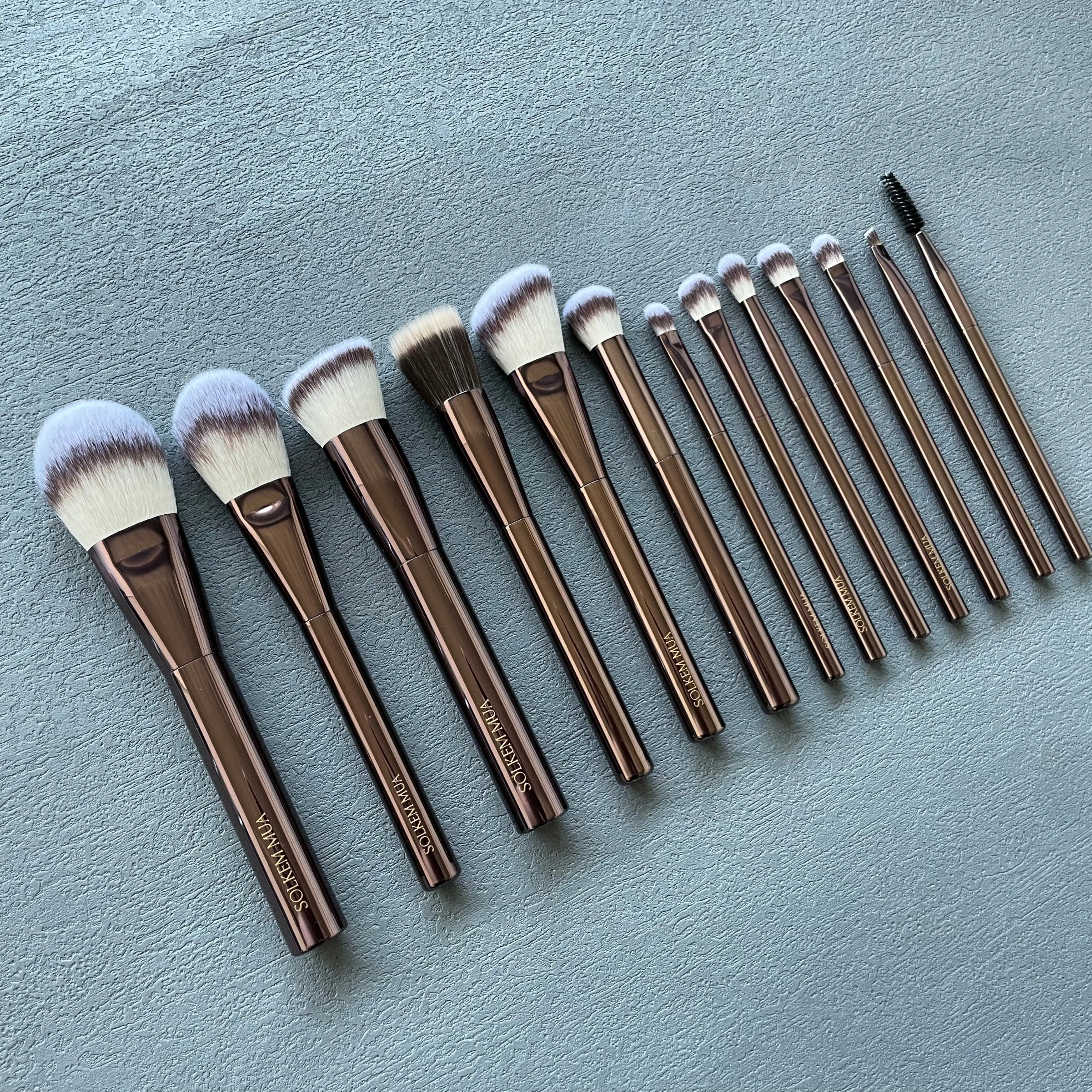 Coffee gold Advanced Synthetic Blend Blush Concealer Eyebrow Powder Foundation Apply Eyelash Professional 15PCS HG makeup brush