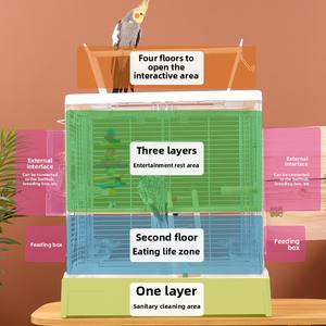 <span class=keywords><strong>Cage</strong></span> à oiseaux élégante et spacieuse avec vue dégagée, plateau coulissant et dessus ouvrant, <span class=keywords><strong>cage</strong></span> de présentation pour oiseaux pour la maison, <span class=keywords><strong>cage</strong></span> à oiseaux en plexiglas - Product Image 2