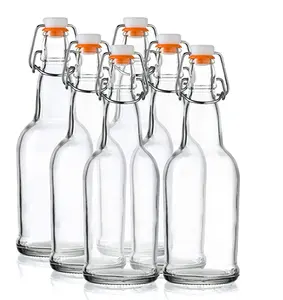16 أوقية من الزجاج المتأرجح الملون الشفاف, لـ Kombucha و Kefirwith Swing Top لـ Kombucha و Kefir و الجعة