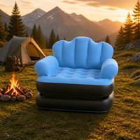 Fauteuil gonflable 2 en 1 convertible en matelas pneumatique avec accoudoirs, en PVC floqué, pour intérieur et extérieur