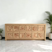 Meuble TV, armoire à chaussures et buffet d'entrée en bois massif de style américain rétro avec finition écorce d'arbre pour salon