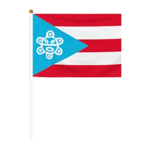 Good selling Puerto Rico Hand Waving Flag Portable Waving Flag World Country Waving Flag Mini Handheld Banner