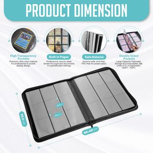 9 khe cắm 9 túi trang cố định PU da bìa thẻ thể thao <span class=keywords><strong>TOP</strong></span> loader chất kết dính thư mục Bộ sưu tập Album danh mục đầu tư cho TCG & mtg thẻ - Product Image 4