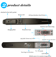 Termometer makanan elektronik S-H03 termometer dapur air dan minyak