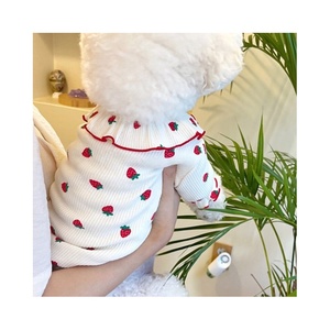 Kaos Musim Panas Anjing, Pakaian Anjing, Baju Anak Anjing, Pakaian Hewan Peliharaan, Bodysuit, Pakaian Anjing Kucing, Lengan Panjang, Ruffle, Gaun Lucu, Kaos Bermotif - Product Image 1