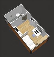 Nouvelle conception de maison conteneur de luxe, appartement conteneur avec une chambre et une salle de bain