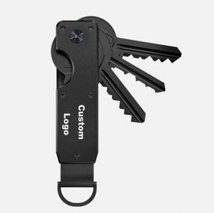 Custom Personalized Logo Printed Aluminum Alloy Key Organizer Holder 2-5keys <b>Smart</b> Key Storage Custom Metal Keychain for Men - Product Image 1