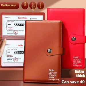 Mu Lei Bank chèque régulier mandat-poste certificat de dépôt porte-certificat cahier de protection en cuir couverture stockage - Product Image 5