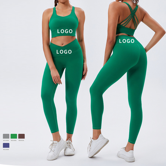 Recyclable 2 Piece Yoga Apparel Gym Wear Yoga Sets Fitness Gym Hip Lifting Yoga Suit High Elasticity for Women Workout Clothes