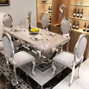 豪华家具银色空间节省6座餐椅客厅椅子用于餐厅家居家具