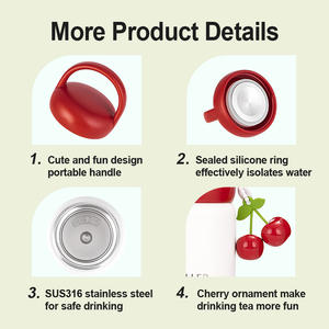 Caldo in corea 316 in acciaio inox 200ml sottovuoto bottiglia di acqua studente Tumbler piccola capacità <span class=keywords><strong>Thermos</strong></span> portatile con manico - Product Image 6