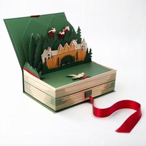 Custom Large <strong>Christmas</strong> New Year 3D <strong>Design</strong> Pop up Paper Book Shape <strong>Gift</strong> Packaging <strong>Gift</strong> Boxes With Ribbon - Product Image 2