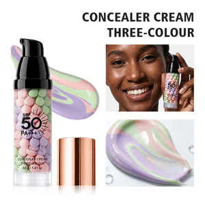Base de Maquillage Crème Correctrice Minérale Imperméable Personnalisée 3 Couleurs en Gros, Étiquette Privée, Lisse, Protection Solaire SPF 50 +++ et Base de Teint - Product Image 3