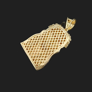 Pendentif Jésus classique pour homme, plaqué or, en cuivre, serti de zircone cubique, style hip-hop, personnalisé - Product Image 4