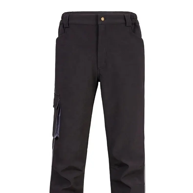 P601 Lakeland Pantalon d'hiver en coton polaire noir Pantalon d'extérieur coupe-vent et chaud