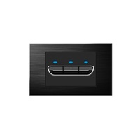 Prise murale universelle 110V en alliage d'aluminium brossé noir, type 86, 6 broches, modèle LP90
