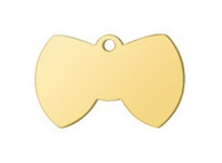 Étiquettes d'identification pour animaux de compagnie en acier inoxydable 304 316L de haute qualité, forme nœud papillon, pour chiens et chats, pour l'extérieur