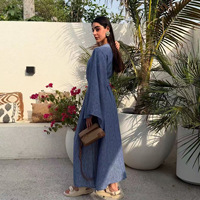 Robe Abaya pour femmes, style turc, vêtements islamiques modestes, boutons en bois, kaftan, vêtements musulmans de Dubaï, robe longue à manches longues, vente en gros