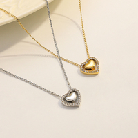 Programme de fidélisation client sur mesure, collier en forme de cœur perlé, finition brossée exquise, cadeau pour collègue