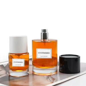 Custom Empty Glass Perfume Spray Bottle 30ml 50ml 100ml Cylinder Shape Clear Luxury For Women
