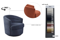 Fauteuils pivotants CARLFORD, fauteuils d'appoint en tissu, canapés pivotants pour salon, fauteuils moelleux pour chambre à coucher, chaises de salon orange