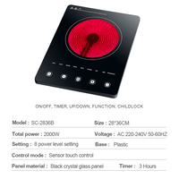 Meilleure qualité cuisinière infrarouge intelligente multifonction table de cuisson infrarouge simple brûleur plaque de cuisson en céramique avec prix d'usine