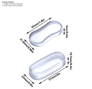 <span class=keywords><strong>Kit</strong></span> de pare-chocs de siège de toilette-Coussinets d'arrêt silencieux et doux,[5PCS] Coussinets absorbant les chocs en PU, Installation facile Aucun outil nécessaire - Product Image 6