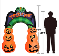 Trick Or Treat Halloween Arche Gonflable Citrouille Arche Intégrée LED Porte Gonflable Décoration