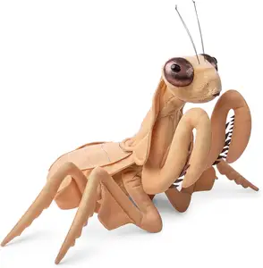Brown Praying Mantis Stuffed Animals, Lifelike Soft Big Wings Insect Weigted Toys