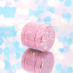 Molinillo de Hierbas Manual de Aluminio Rosa de 40mm con Incrustaciones de Diamantes de Imitación, Accesorio Compacto de Lujo, Molienda Suave, Regalos <span class=keywords><strong>Funway</strong></span> - Product Image 1